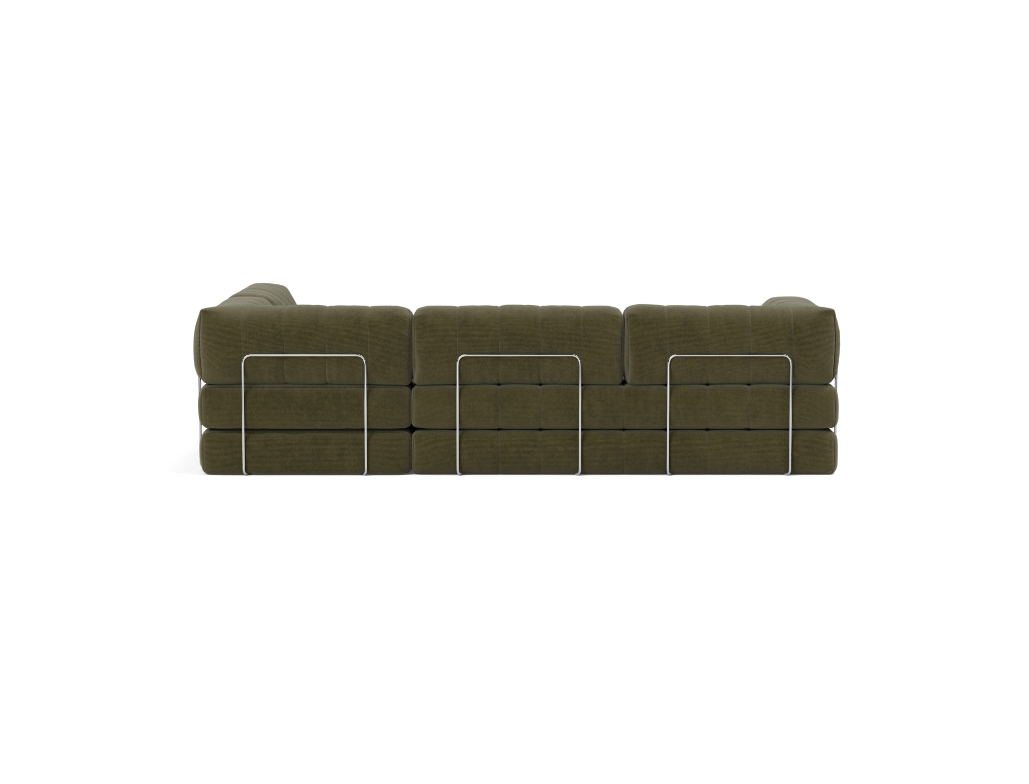 Eck-Schlafsofa CozyPad L-Form mit Armlehne Kord Cordufine 316-Pine-Green