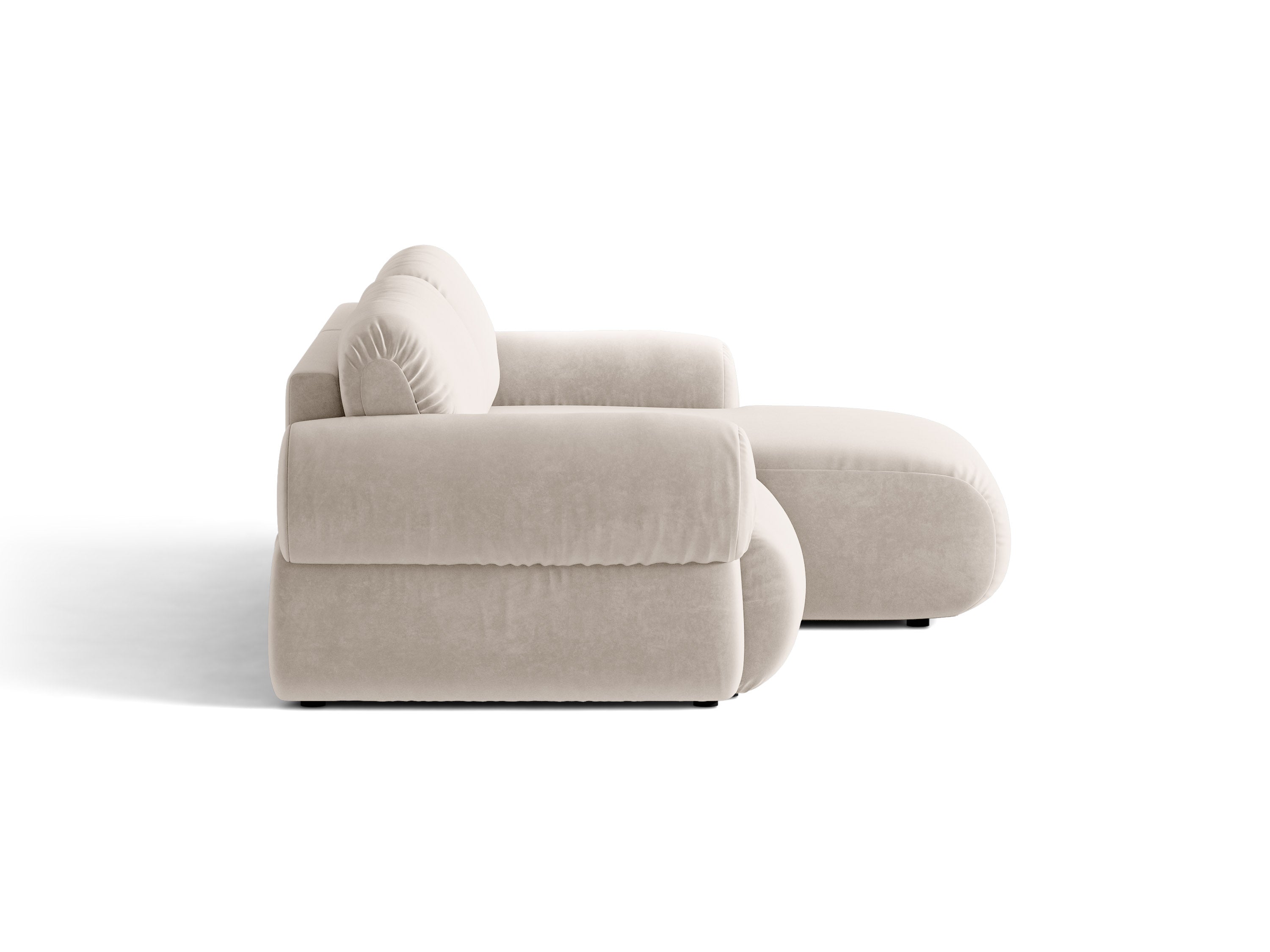 Micadoni Ophelia Ecksofa 4-Sitzer Rechts Samt Salvador Beige