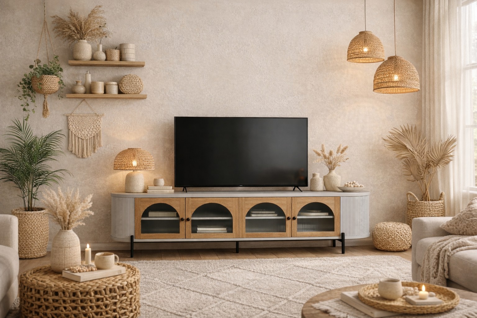 Livin Hill TV-Kommode Stilig 200 × 40 × 60 cm Hellgrau