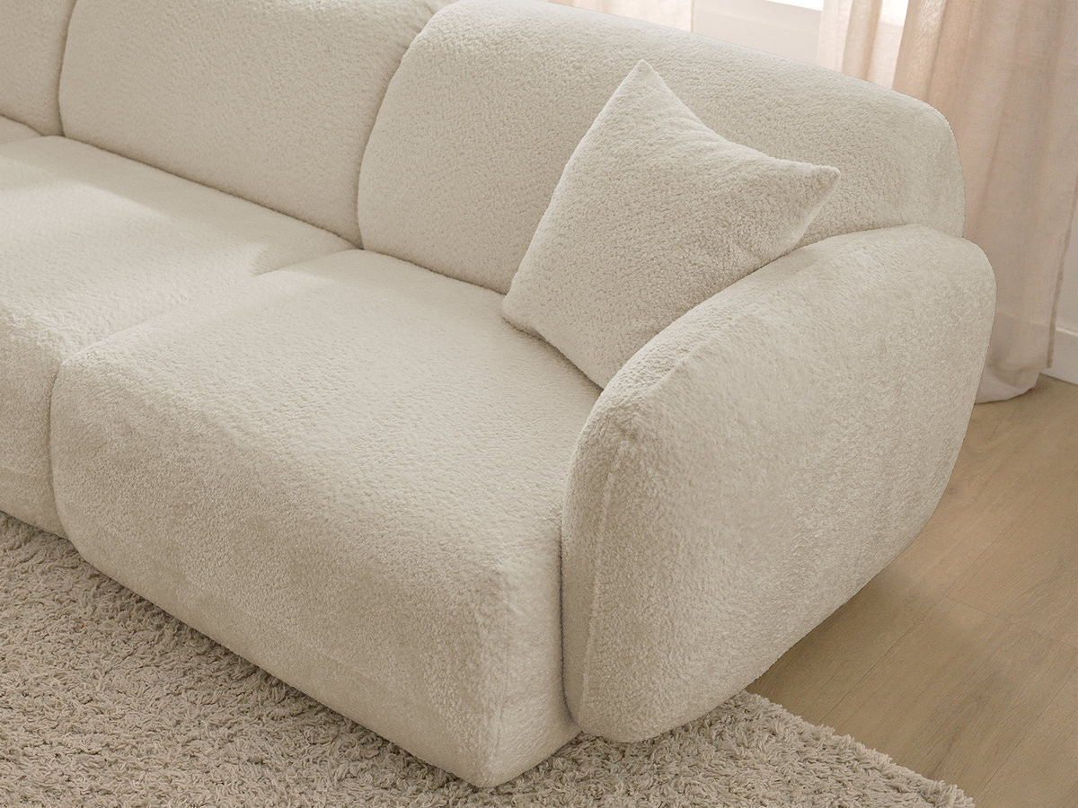 Bobochic Anda Ecksofa 292 × 163 cm Chenille Beige Ecke links