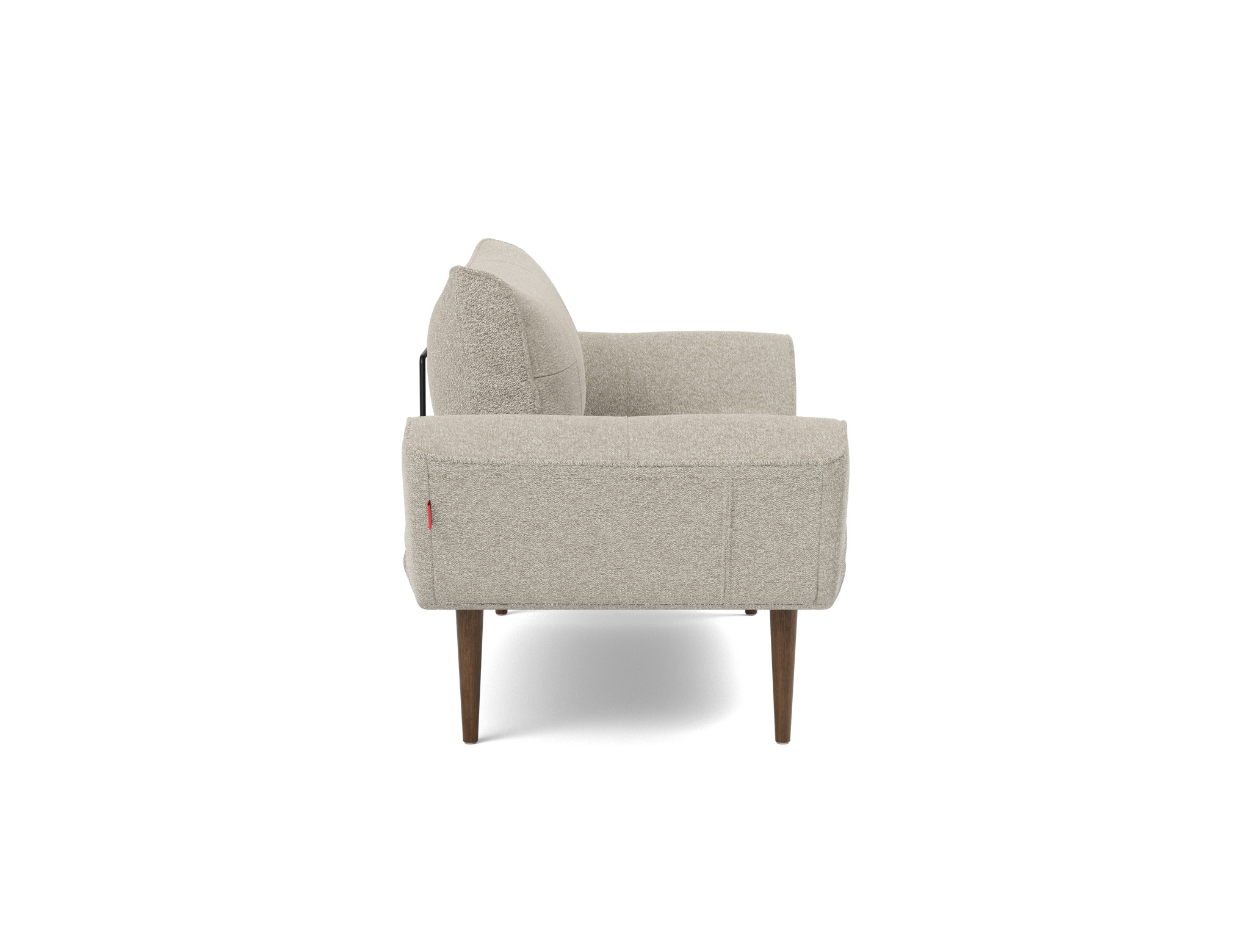 Tagesbett Zeal Boucle Skandi 539-Beige Beine Styletto Eiche dunkel