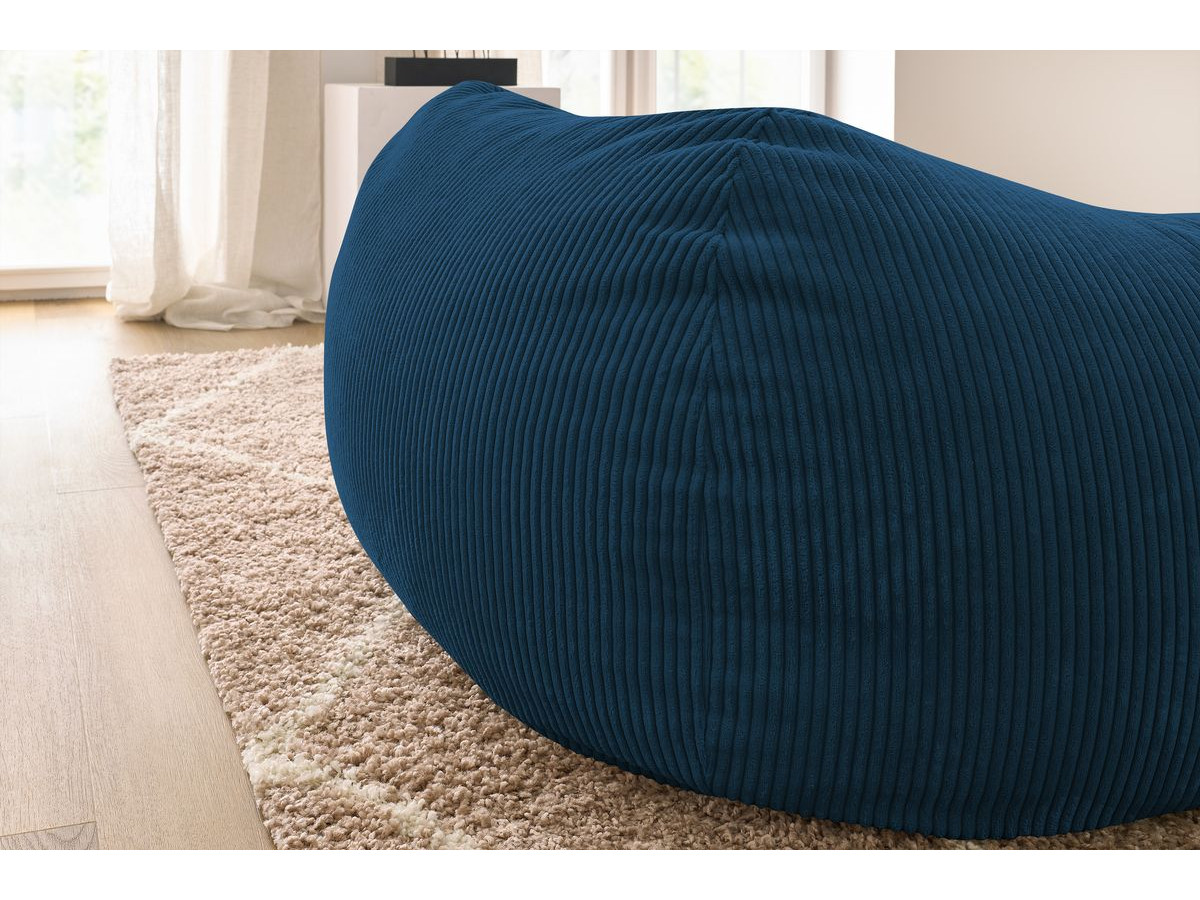 Bobochic Voltaire Pouf 120 × 70 cm Cordsamt Dunkelblau