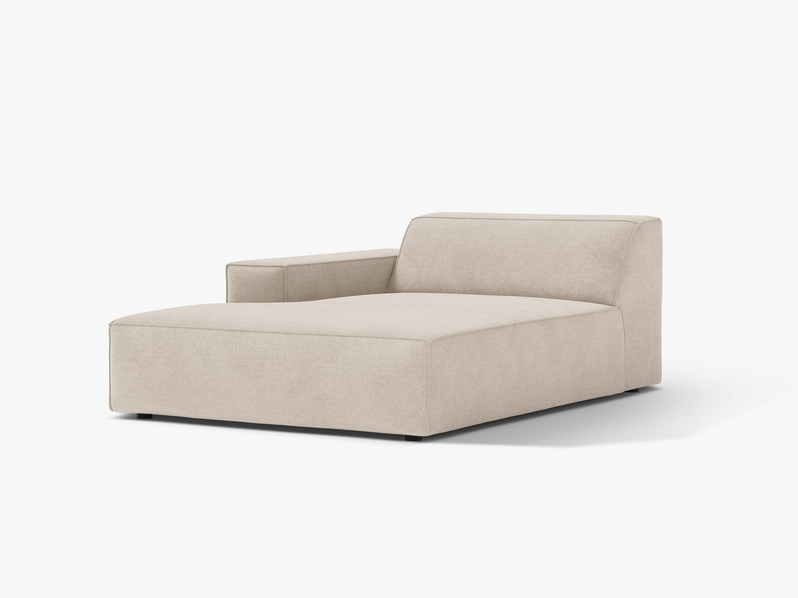 Micadoni Jodie Chaiselongue Links Strukturierter Stoff Liberty Beige