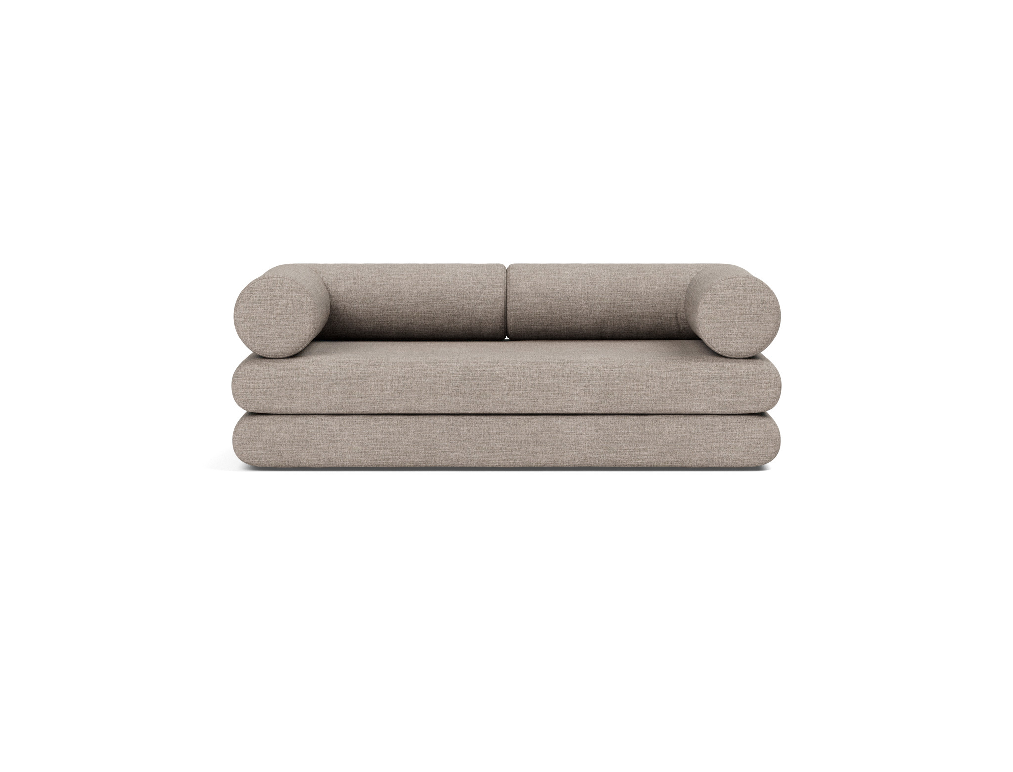 Tagesbett Circlus mit L-förmigen Armlehnen Chenille Yuveno 472-Warm-Grey