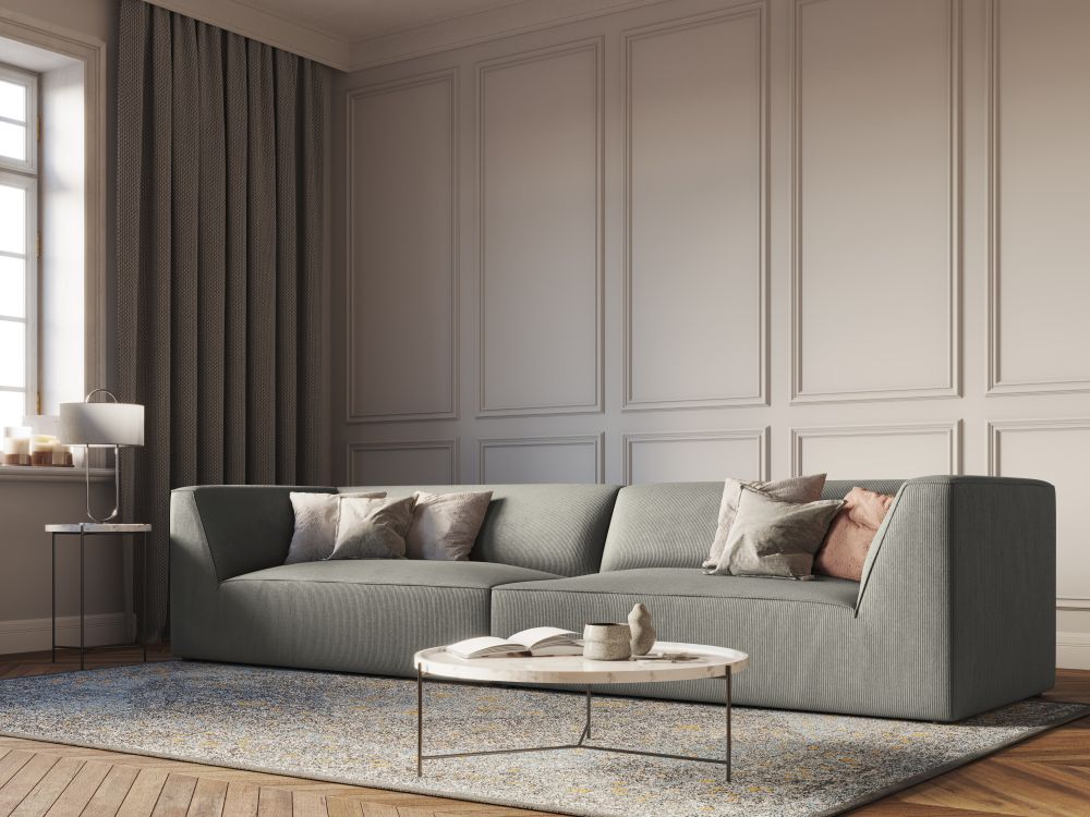 Cosmopolitan Design Sofa Siena 4-Sitzer Kord Scala Hellgrau