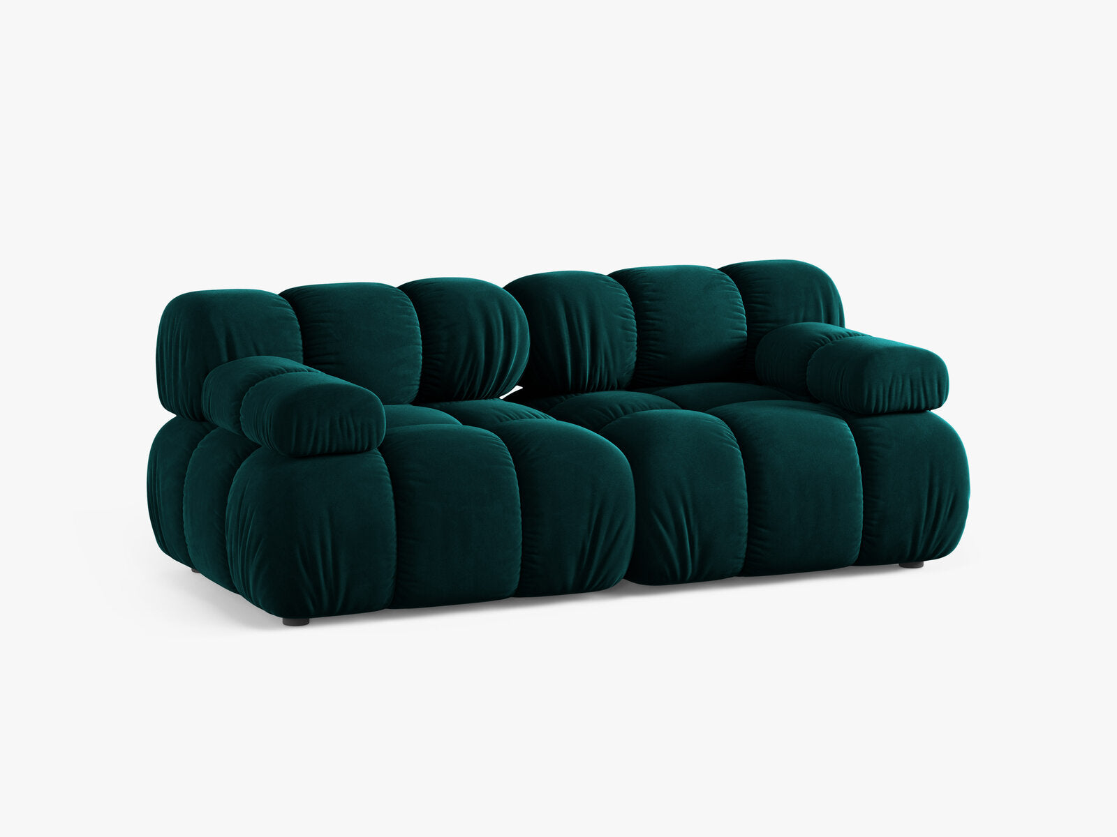 Micadoni Modulares Sofa Bellis 2-Sitzer Samt Venus Dunkel Petrol
