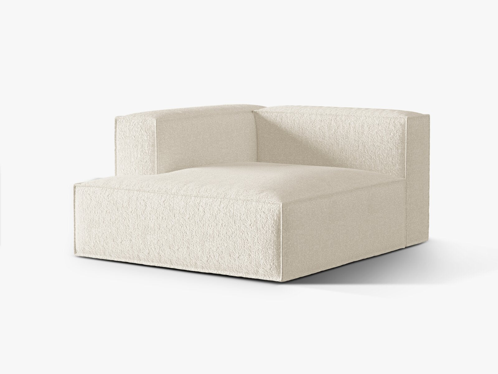 Micadoni Recamiere Nuria 1-Sitzer Links Boucle Elfenbein