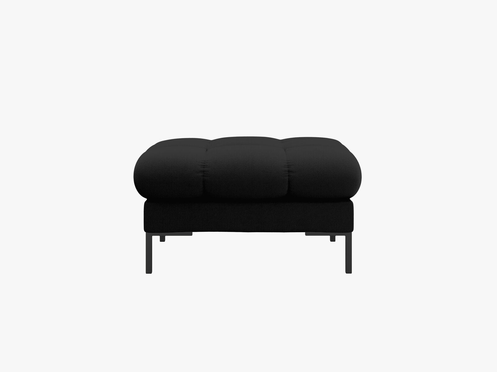 Micadoni Hocker Mamaia 1-Sitzer Strukturierter Stoff Neve Schwarz schwarze Beine