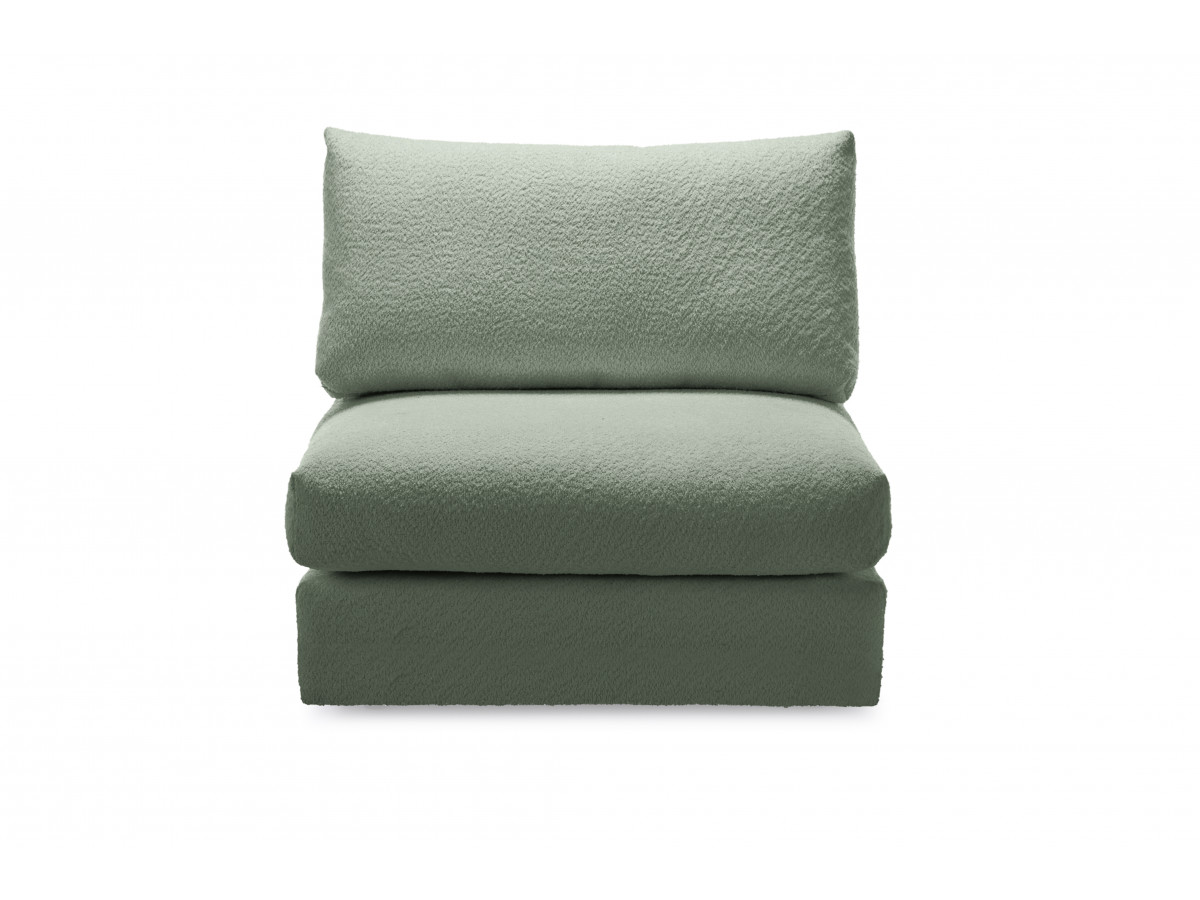 Bobochic Paris Sofamodul 1-Sitzer Bouclé-Stoff Grün