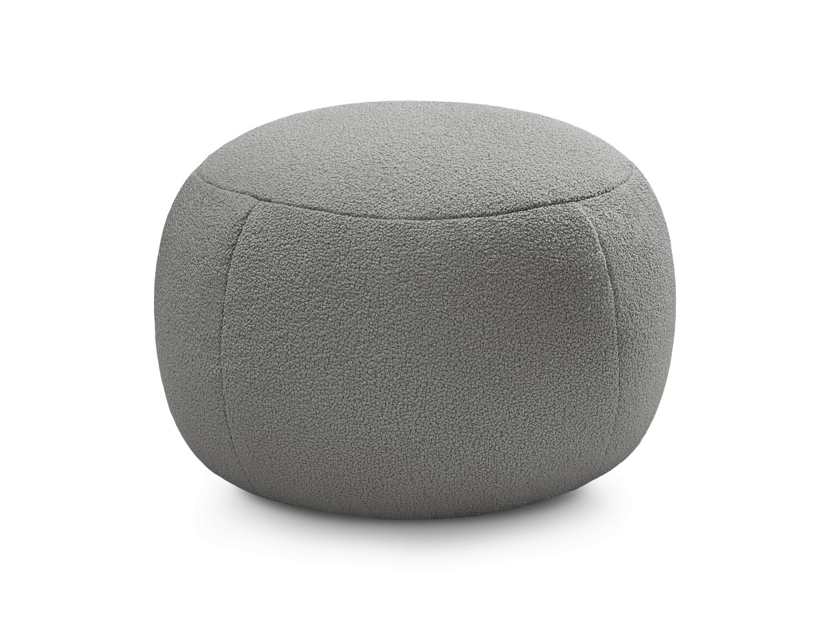 Bobochic Hayden Pouf, rund Bouclé-Stoff Dunkelgrau, 60 cm