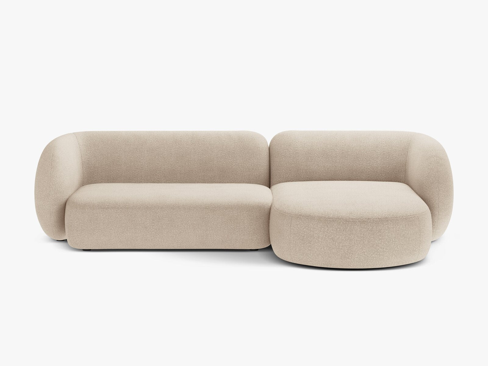 Micadoni Ecksofa Kate 3-Sitzer Rechts Boucle Beige