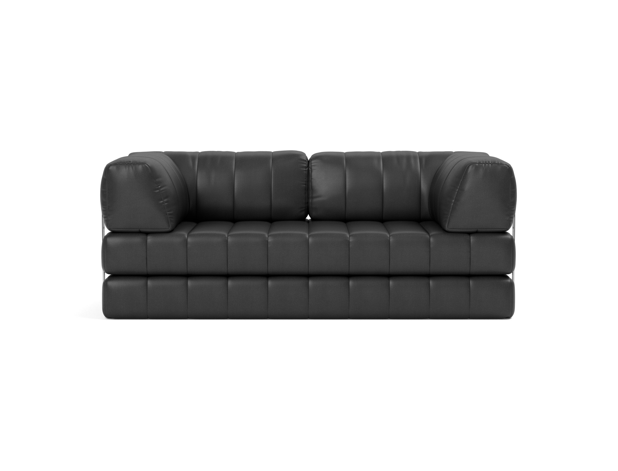 Schlafsofa CozyPad mit Armlehnen Lederoptik Faunal 550-Black
