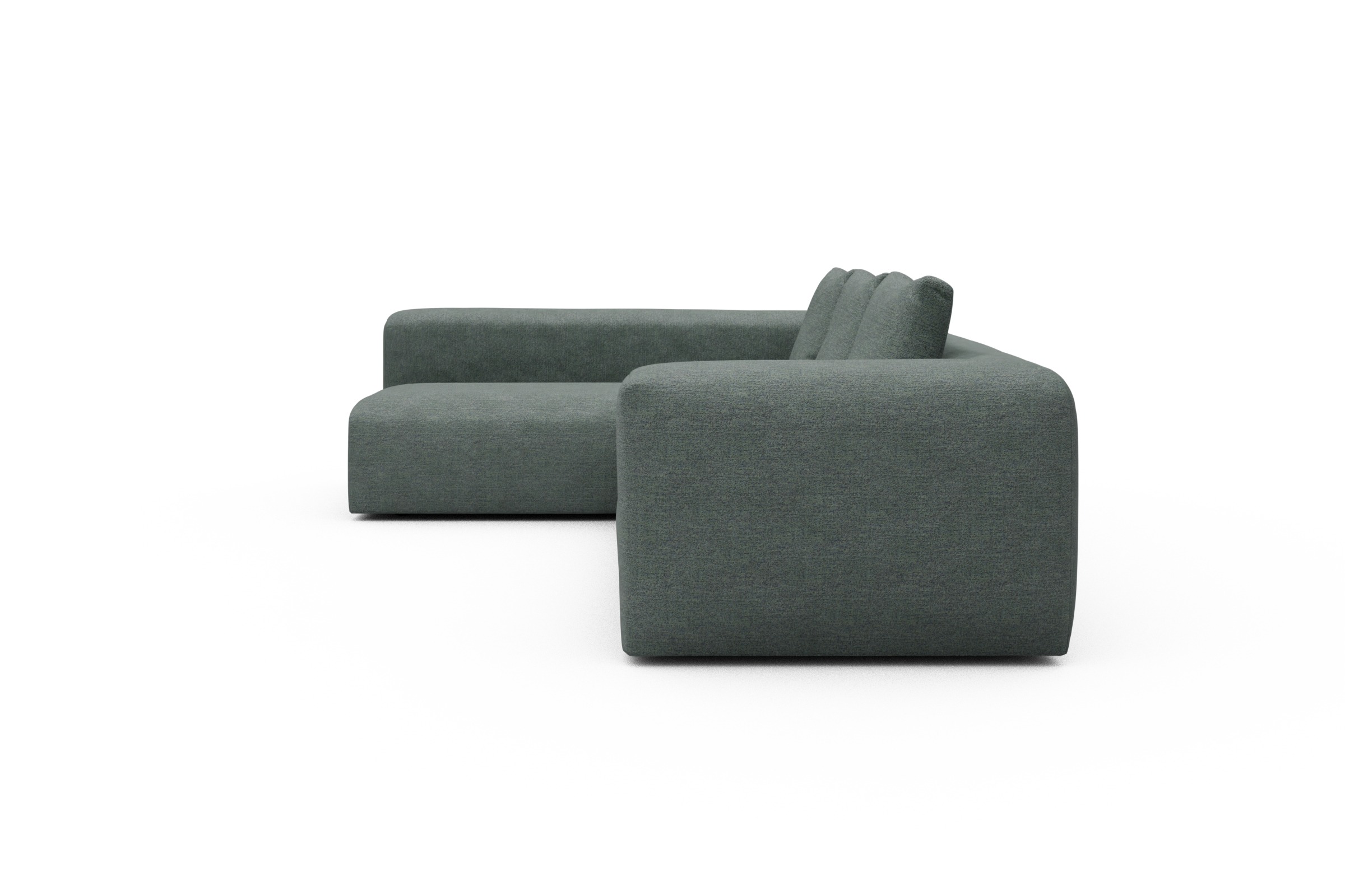 Ecksofa Fred 2x 2,5-Sitzer links offen Carreno-Ice-Blue