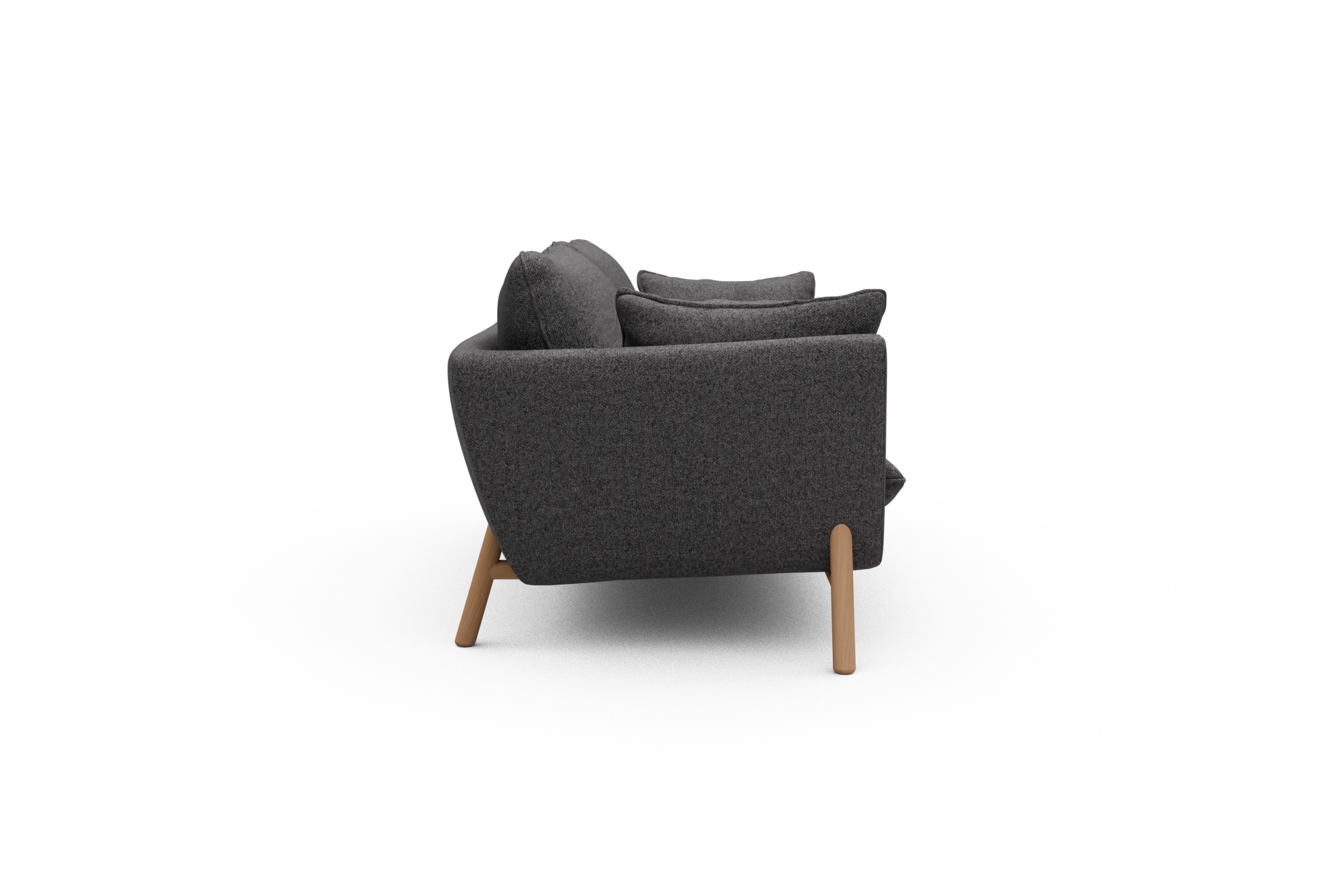 Sofa Emil 2-Sitzer Beinfarbe Eiche Natur Sama-Antracite