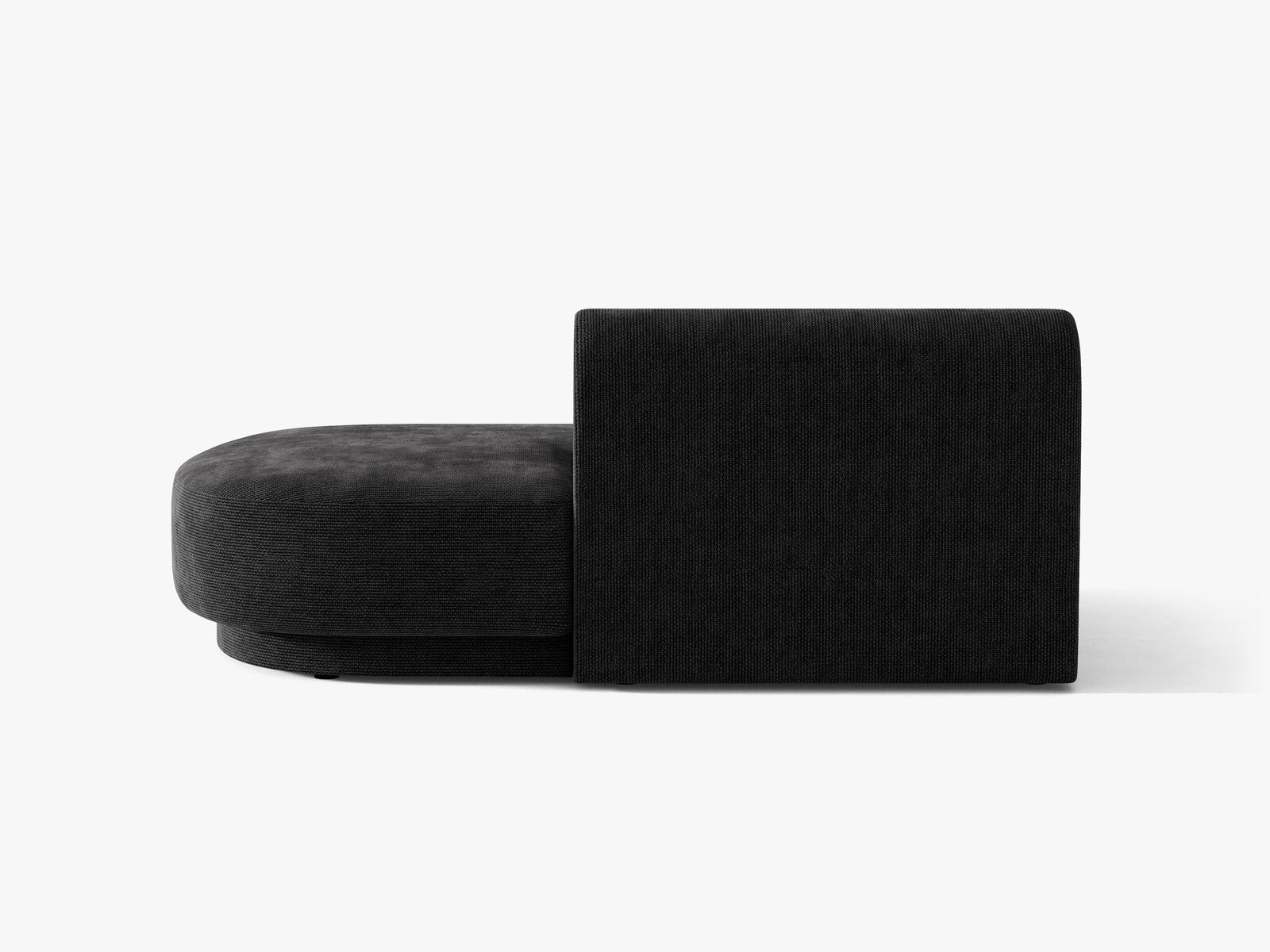 Micadoni 2-Sitzer Sitzmodul offen Miley Rechts Chenille Haga Schwarz
