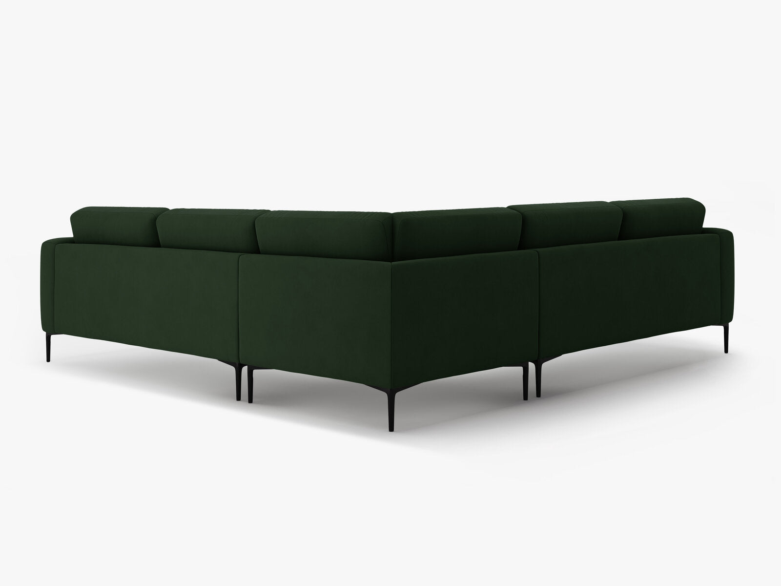 Micadoni Ecksofa Bemy 5-Sitzer Samt Flaschengrün