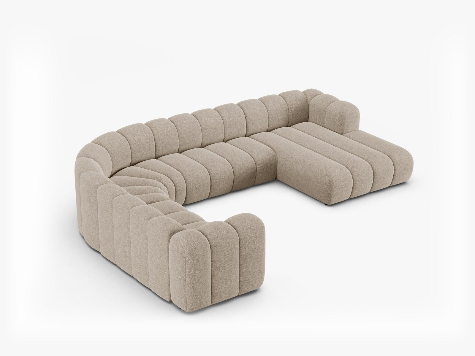 Micadoni Modulares Panorama Ecksofa Lupine 6-Sitzer Links Chenille Eden Dunkelbeige