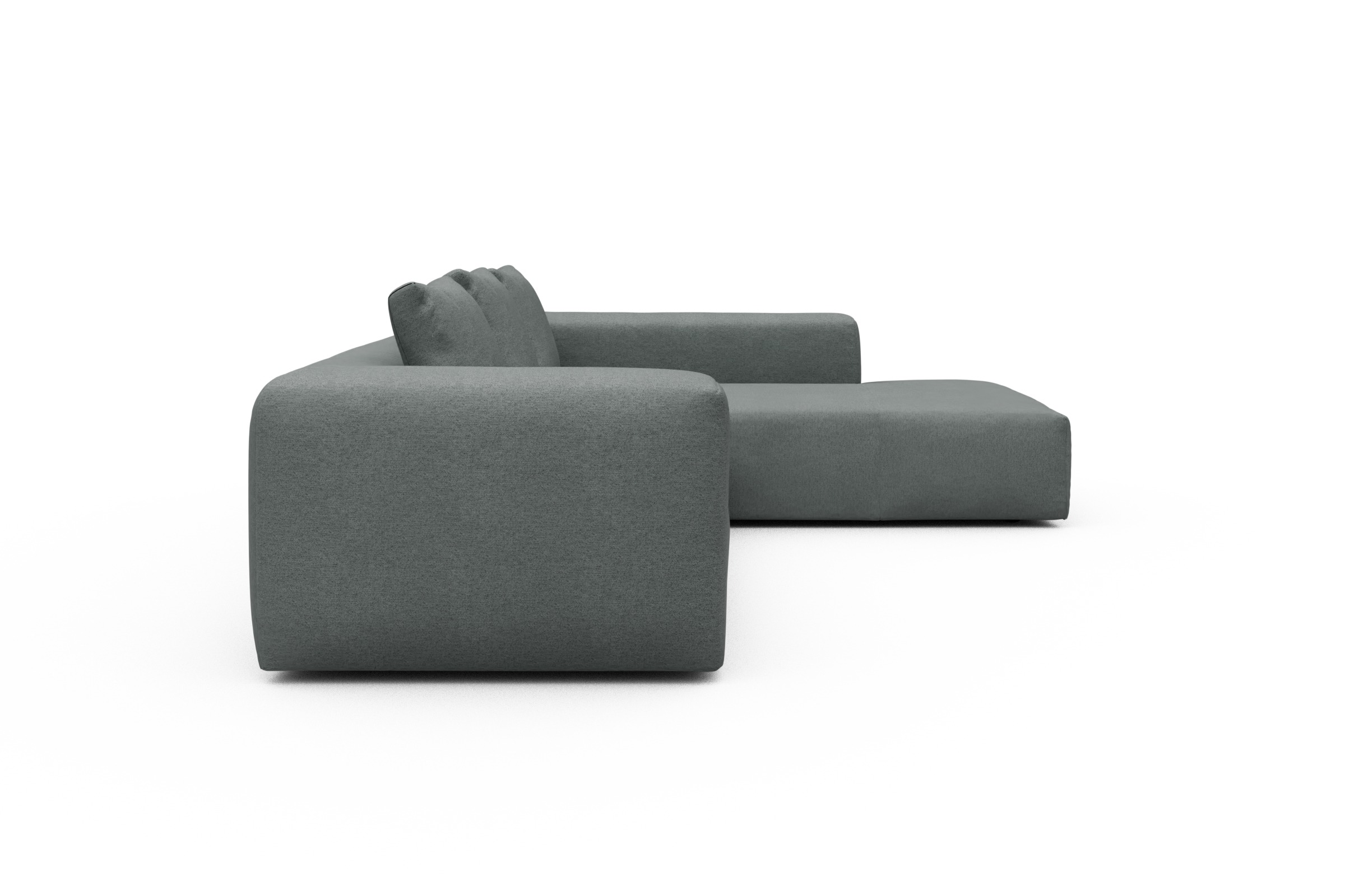 Ecksofa Fred Relax-Ecke rechts mit 2,5-Sitzer Denari-Soft-Grey