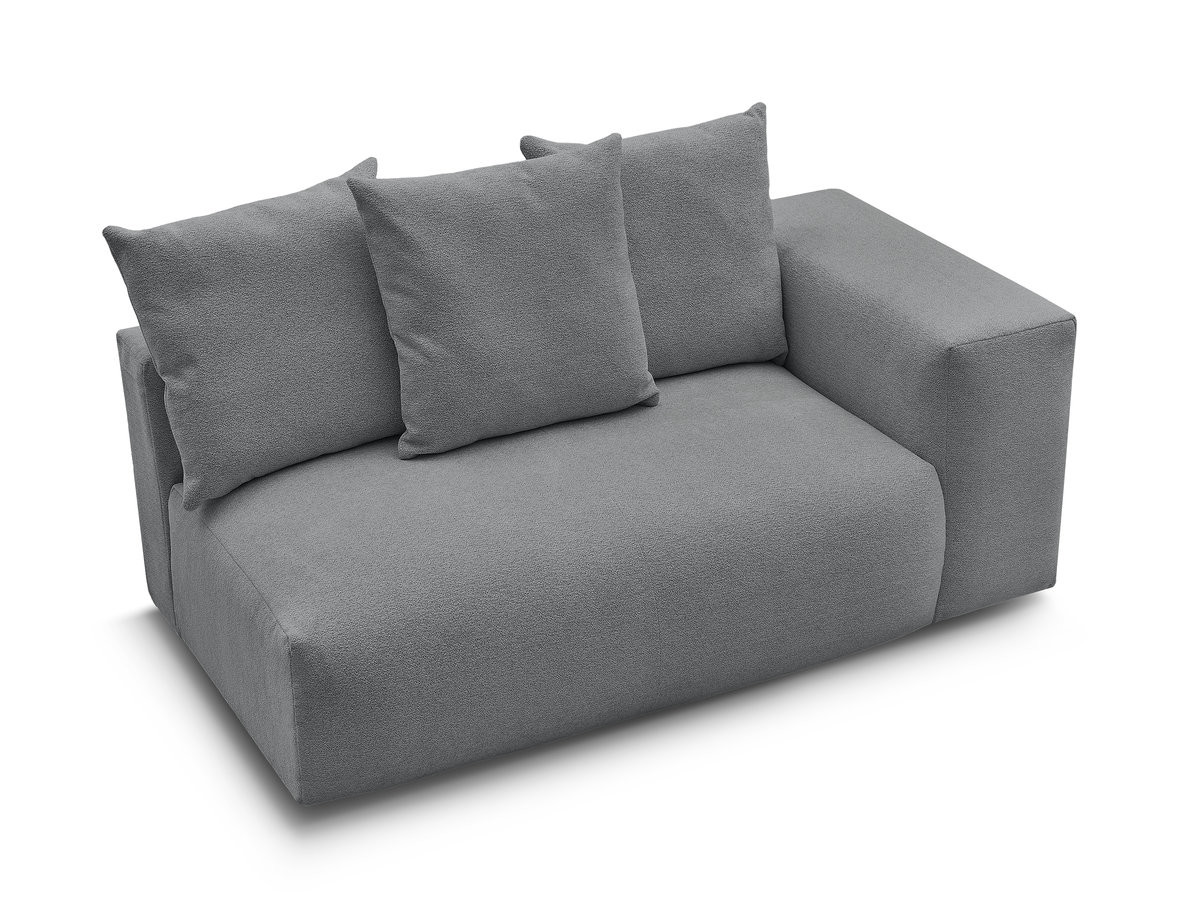 Bobochic Voltaire Sofamodul 2-Sitzer 178 × 100 cm Melange-Stoff Dunkelgrau Ecke rechts