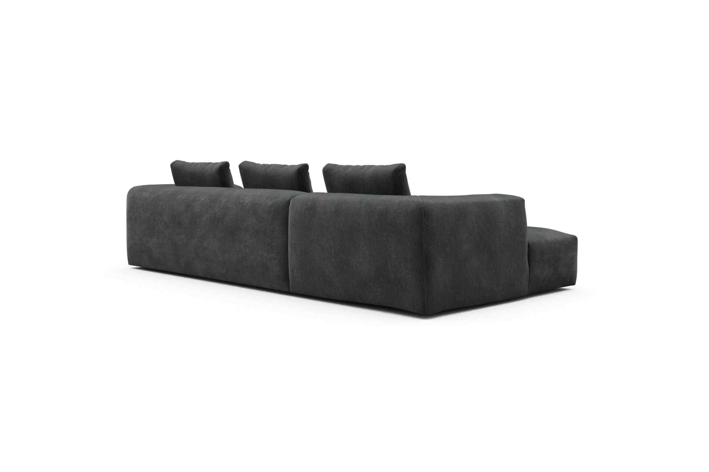 Ecksofa Fred Chaiselongue links mit 2,5-Sitzer Smooth-Deep-Warm-Grey
