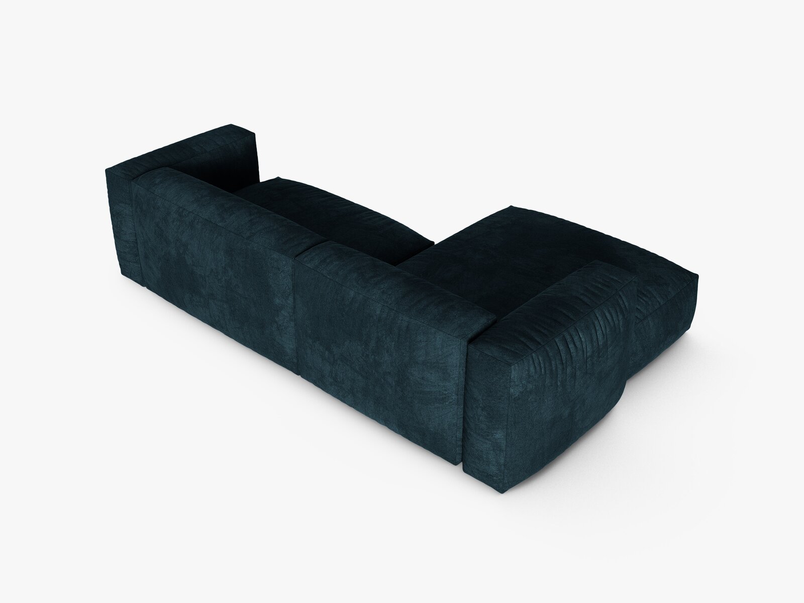Micadoni Ecksofa Martina 2-Sitzer 90cm Sitztiefe Links Samt Vogue Dunkel Petrol