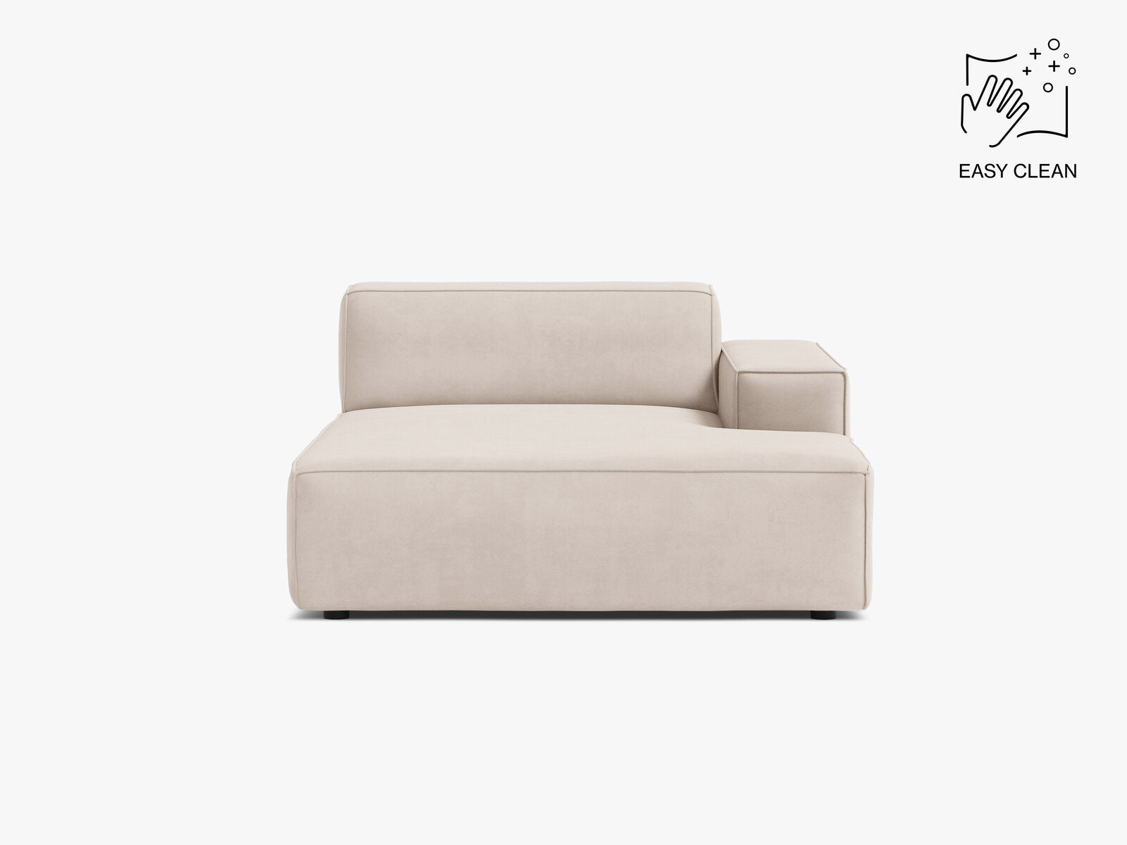 Micadoni Jodie Chaiselongue Rechts Samt Venus Helles Beige