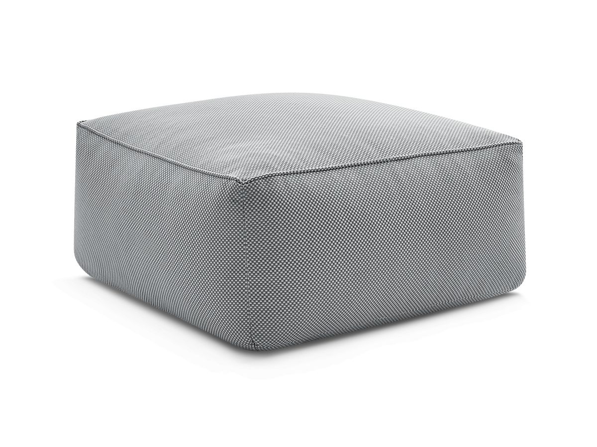 Bobochic Riviera Pouf 80 × 80 cm Melange-Stoff Hellgrau
