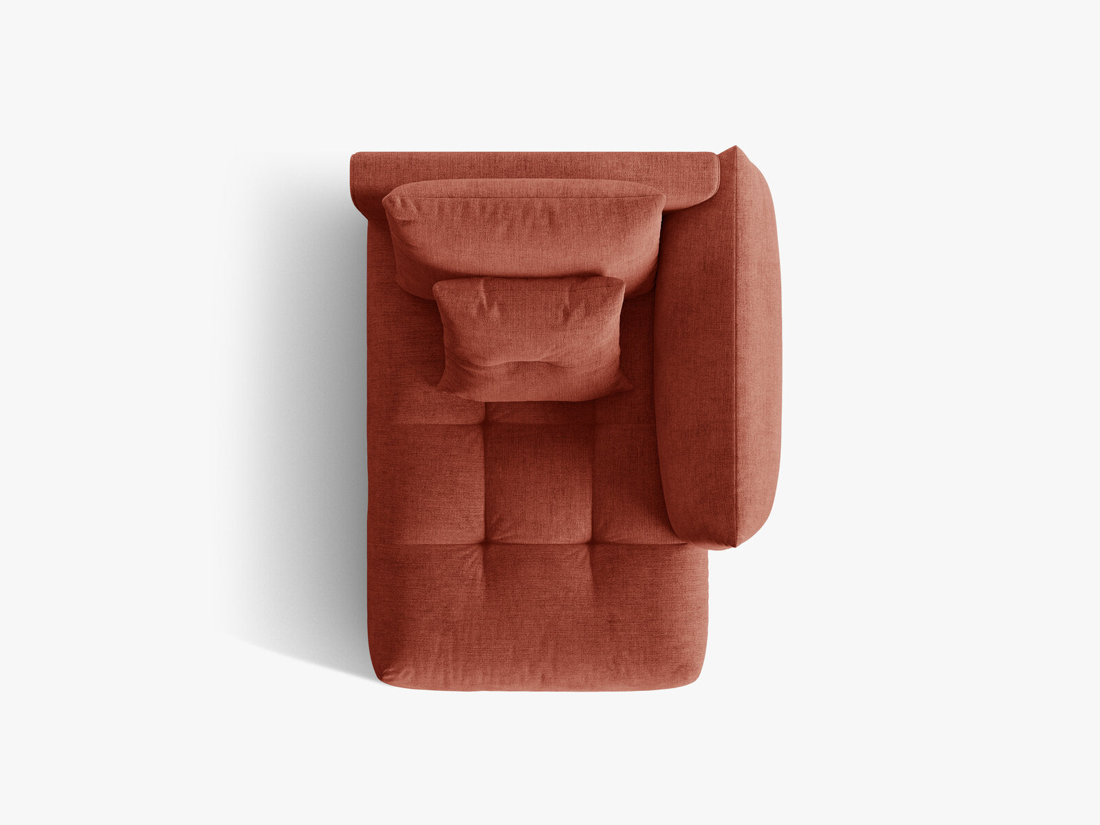 Micadoni Bloom Chaiselongue Rechts Strukturierter Stoff Wind Kastanienbraun