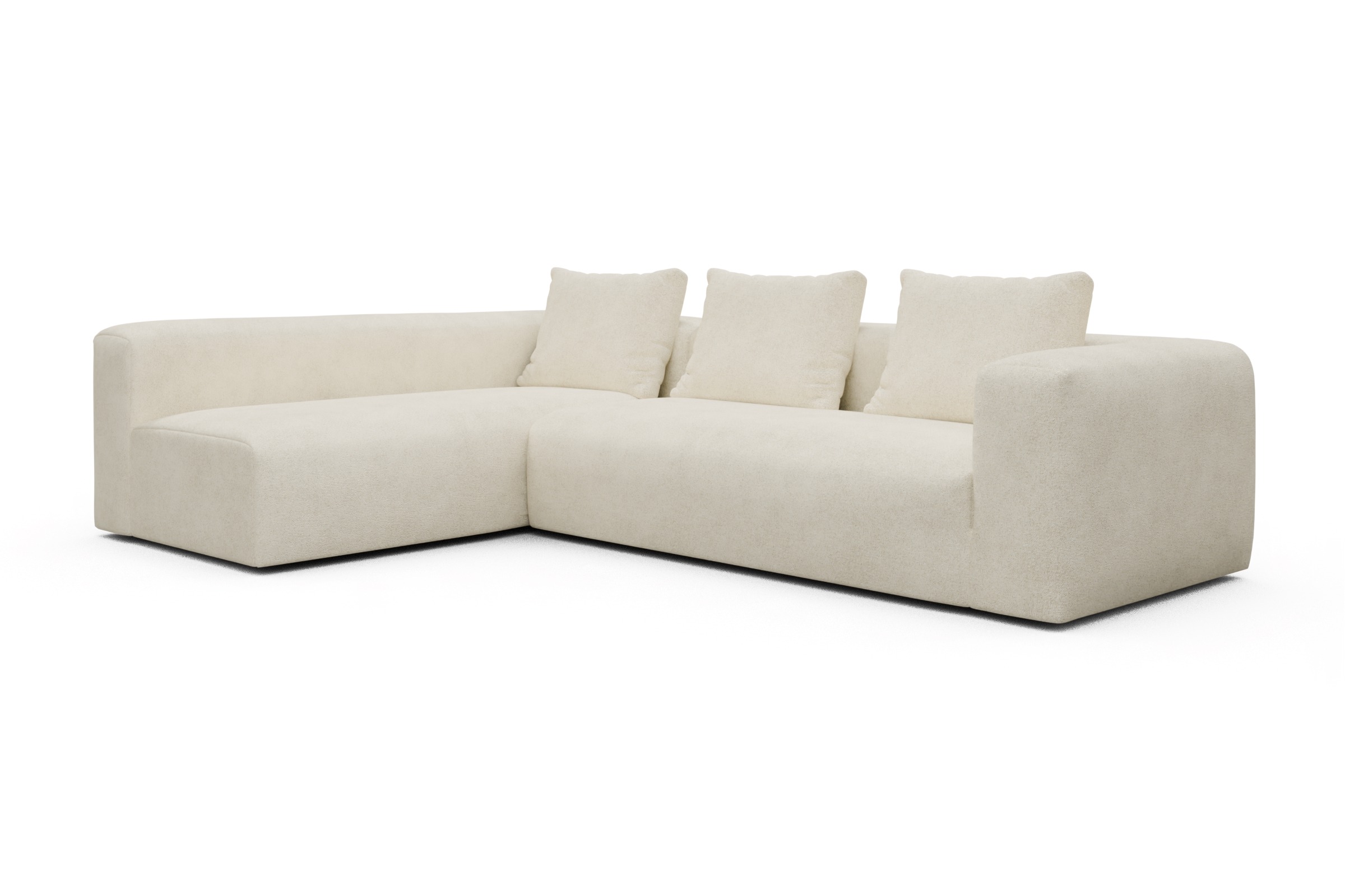 Ecksofa Fred 2x 2,5-Sitzer links offen Boucle-Off-White
