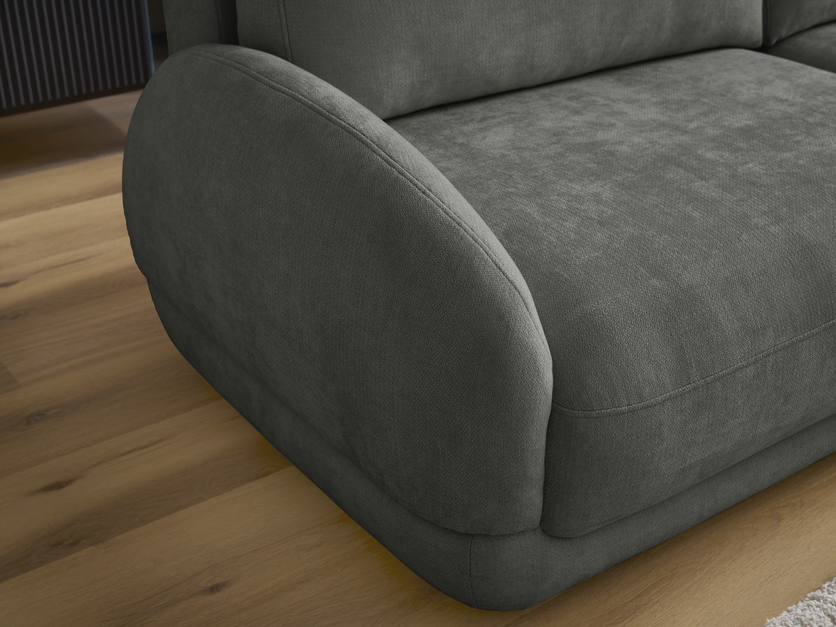 Bobochic Monica Schlafsofa 3-Sitzer mit Bettkasten Stoff Dunkelgrau