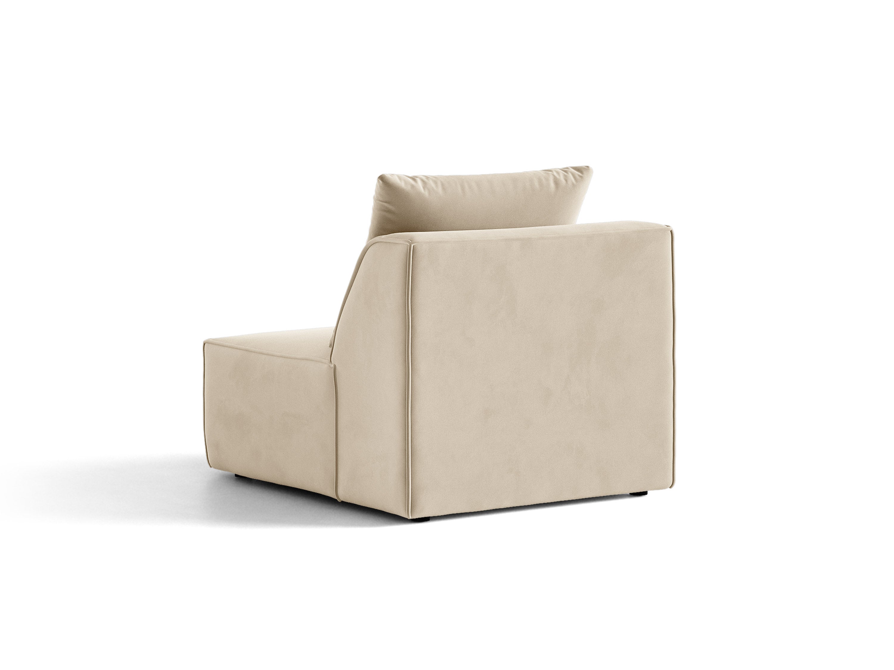 Micadoni Sessel ohne Armlehnen Jodie 1-Sitzer Samt Bluvel Dunkelbeige