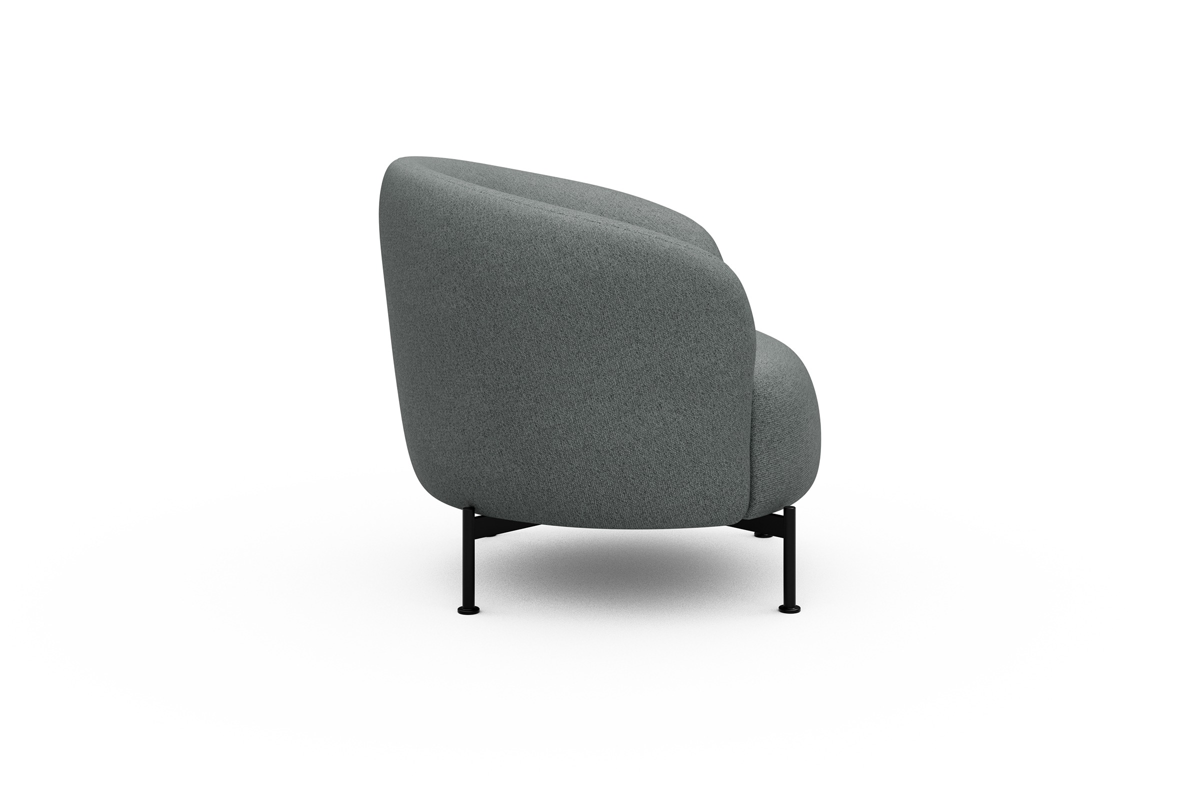 Sessel Ronda X-Metallgestell Schwarz Denari-Soft-Grey