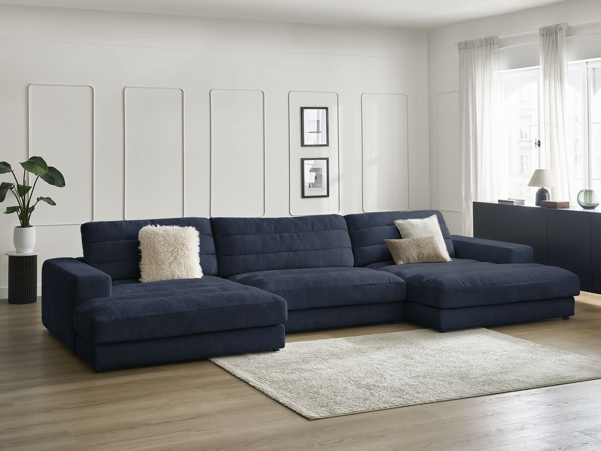 Bobochic Sierra Wohnlandschaft Strukturstoff Dunkelblau