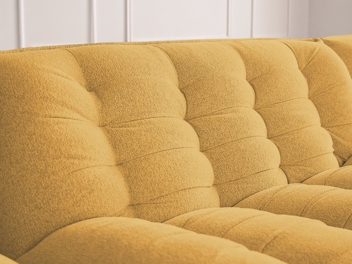 Bobochic Serena Ecksofa mit Pouf Melange-Stoff Gelb