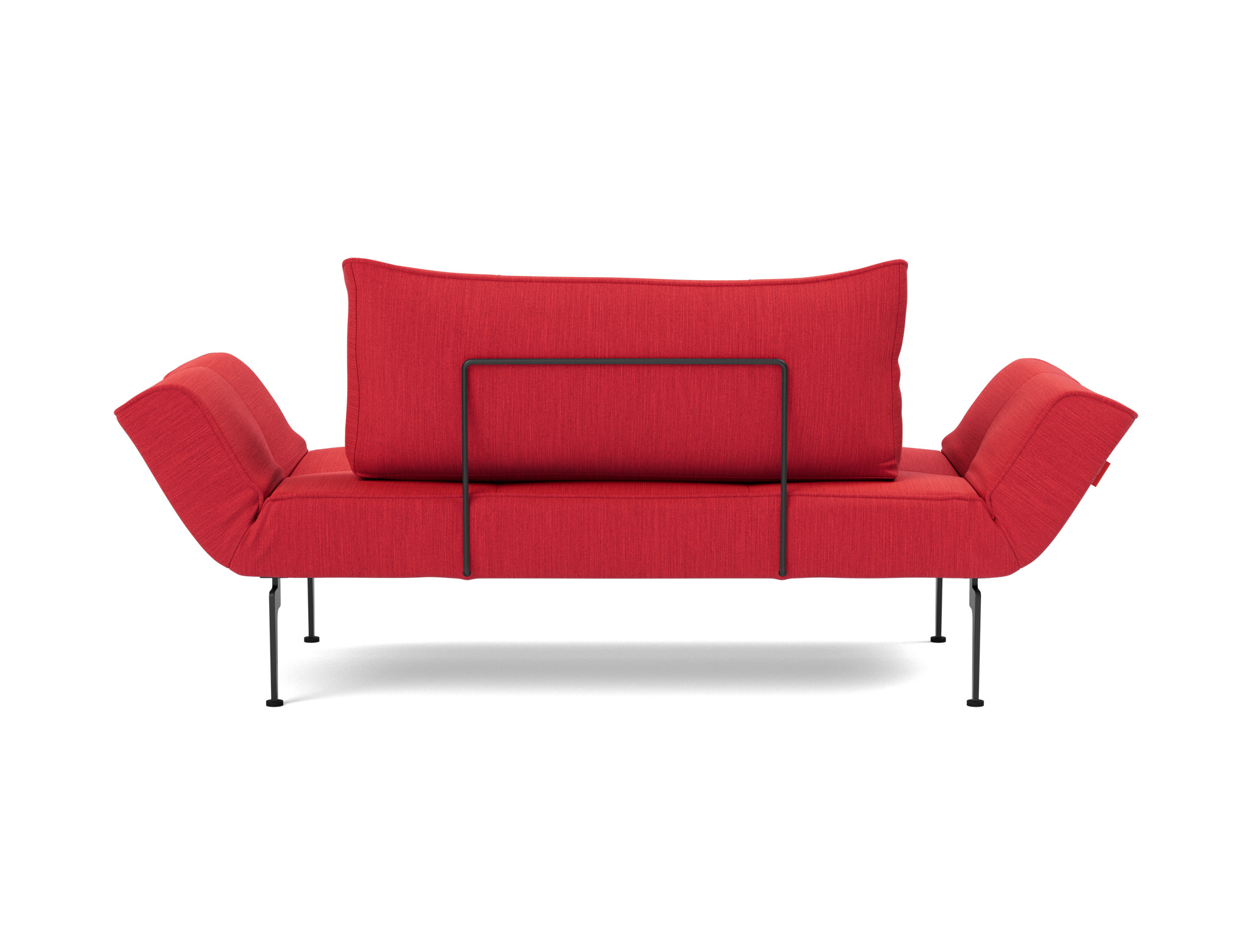 Tagesbett Zeal Flachgewebe Elegance 511-Red Beine Laser schwarz