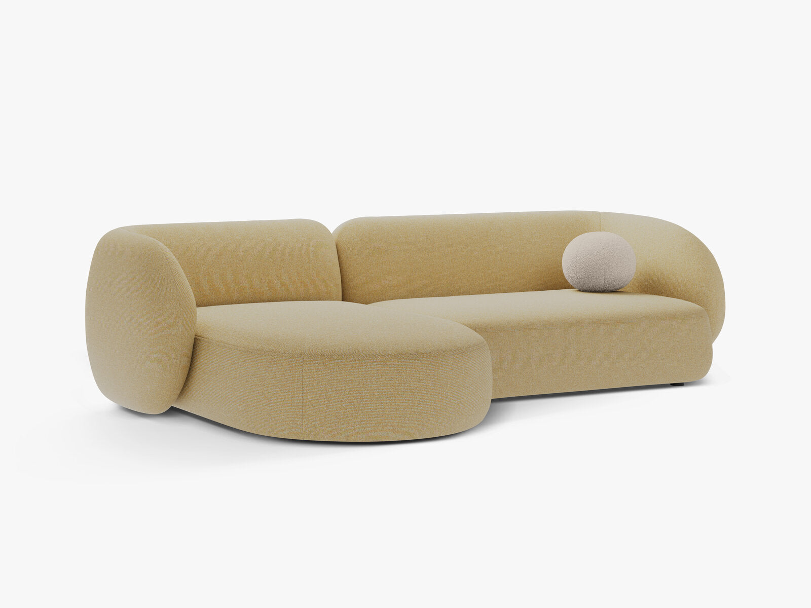 Micadoni Ecksofa Kate 3-Sitzer Links Strukturierter Stoff Sonnenblumen Melange