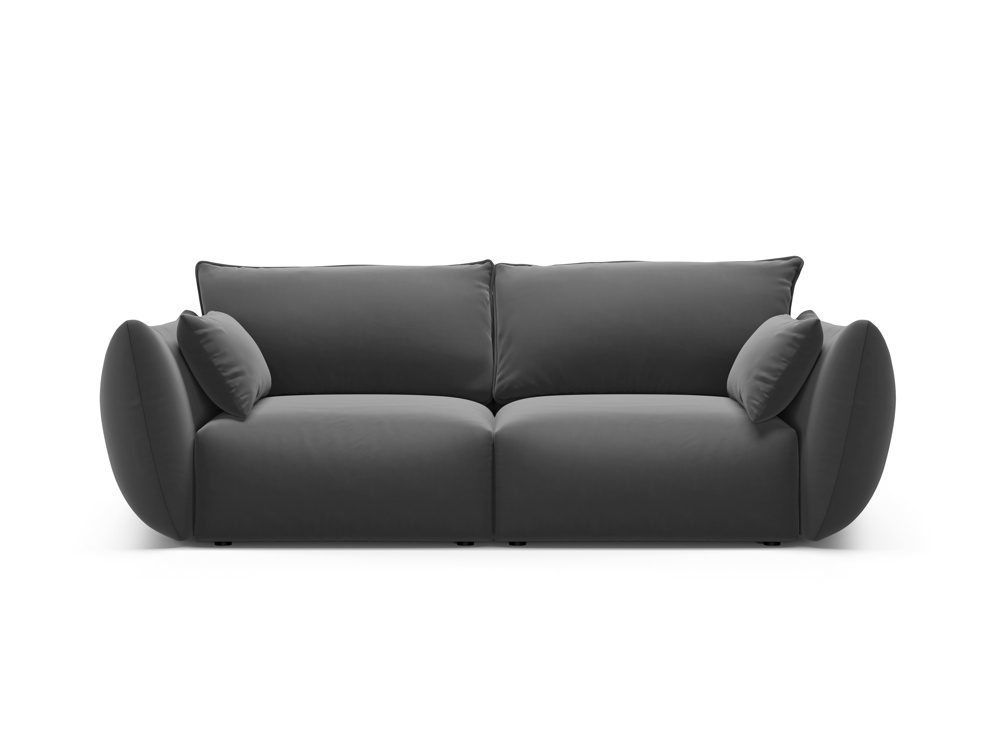 Cosmopolitan Design Sofa Matera 2-Sitzer Samt Salvador Dunkelgrau
