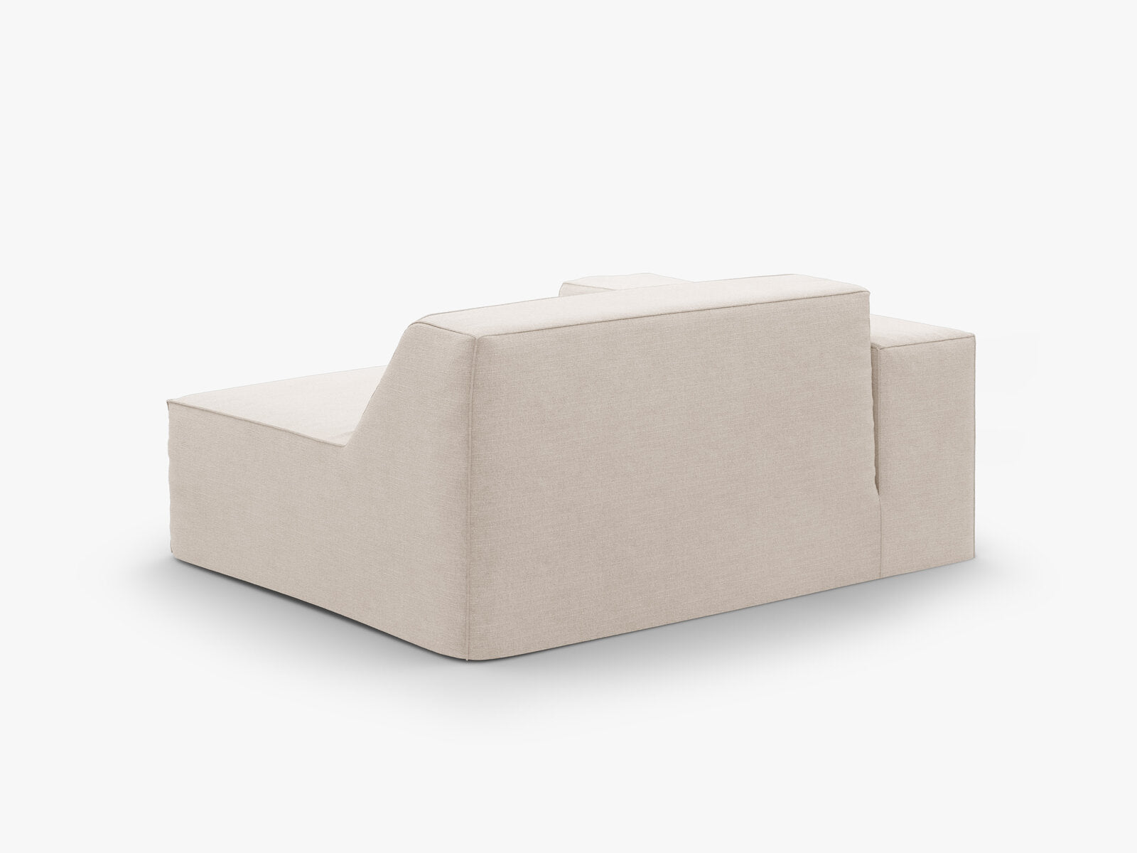 Micadoni Eckmodul groß mit Armlehne Jodie 1-Sitzer Links Strukturierter Stoff Lins Beige