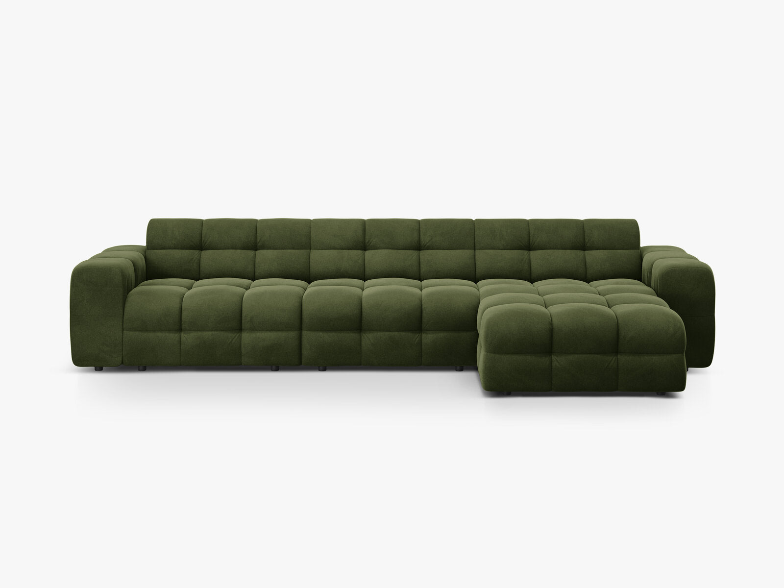 Micadoni Ecksofa Kendal 5-Sitzer Rechts Samt Armeegrün
