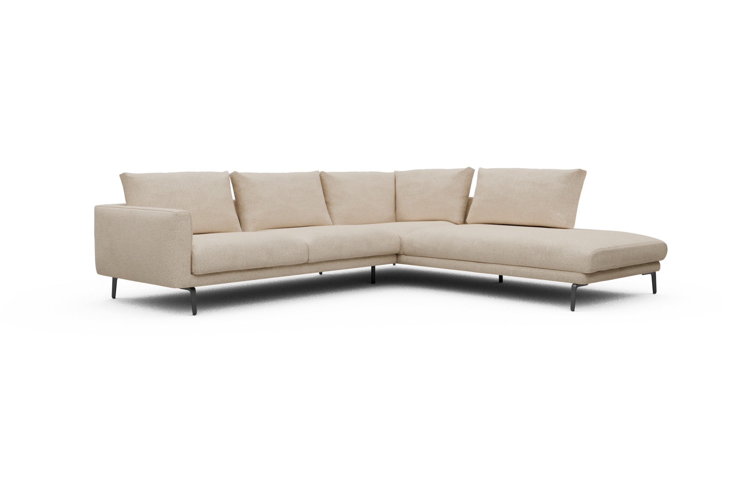 Ecksofa Karl Relax-Ecke rechts mit 2,5-Sitzer Casone-Natural-Beige