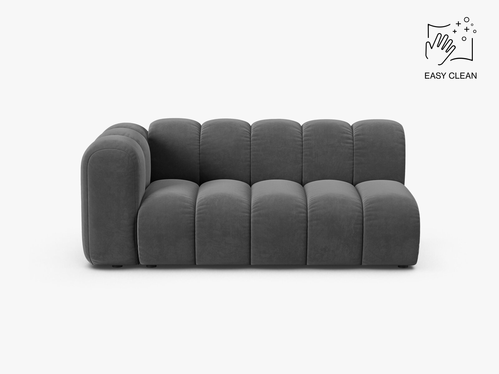 Micadoni Modul Lupine 3-Sitzer Samt Venus Grau Links