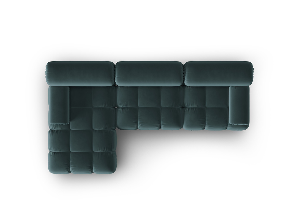 Cosmopolitan Design Modulares Ecksofa Cortina 4-Sitzer Samt Bluvel Türkis Links
