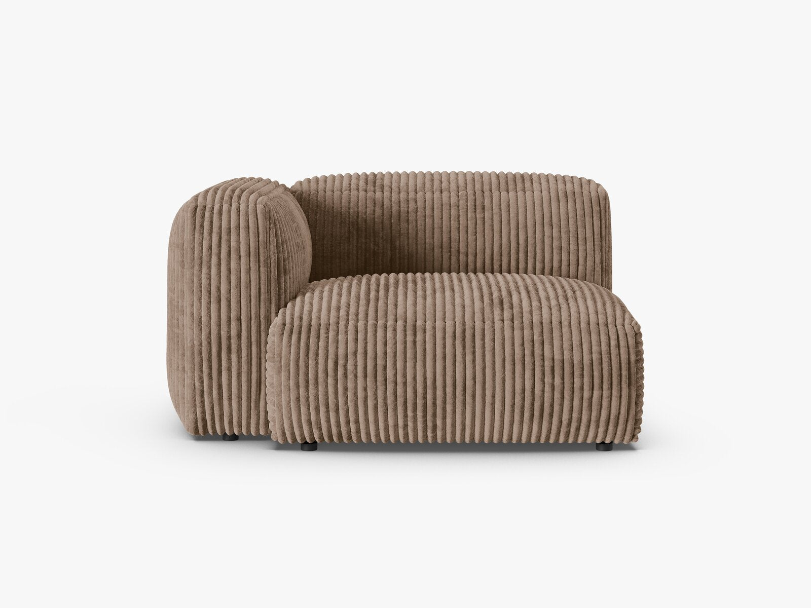 Micadoni Eckmodul mit Armlehne Martina 1-Sitzer 90cm Sitztiefe Links Kord Tilia Eichel