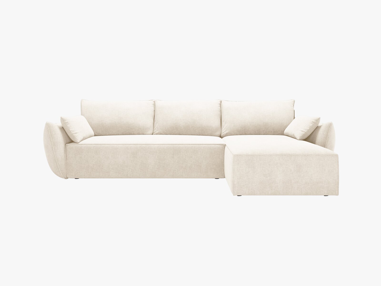 Micadoni Kaelle Ecksofa 4-Sitzer mit Schlaffunktion Rechts Chenille Over The Horizon Helles Beige