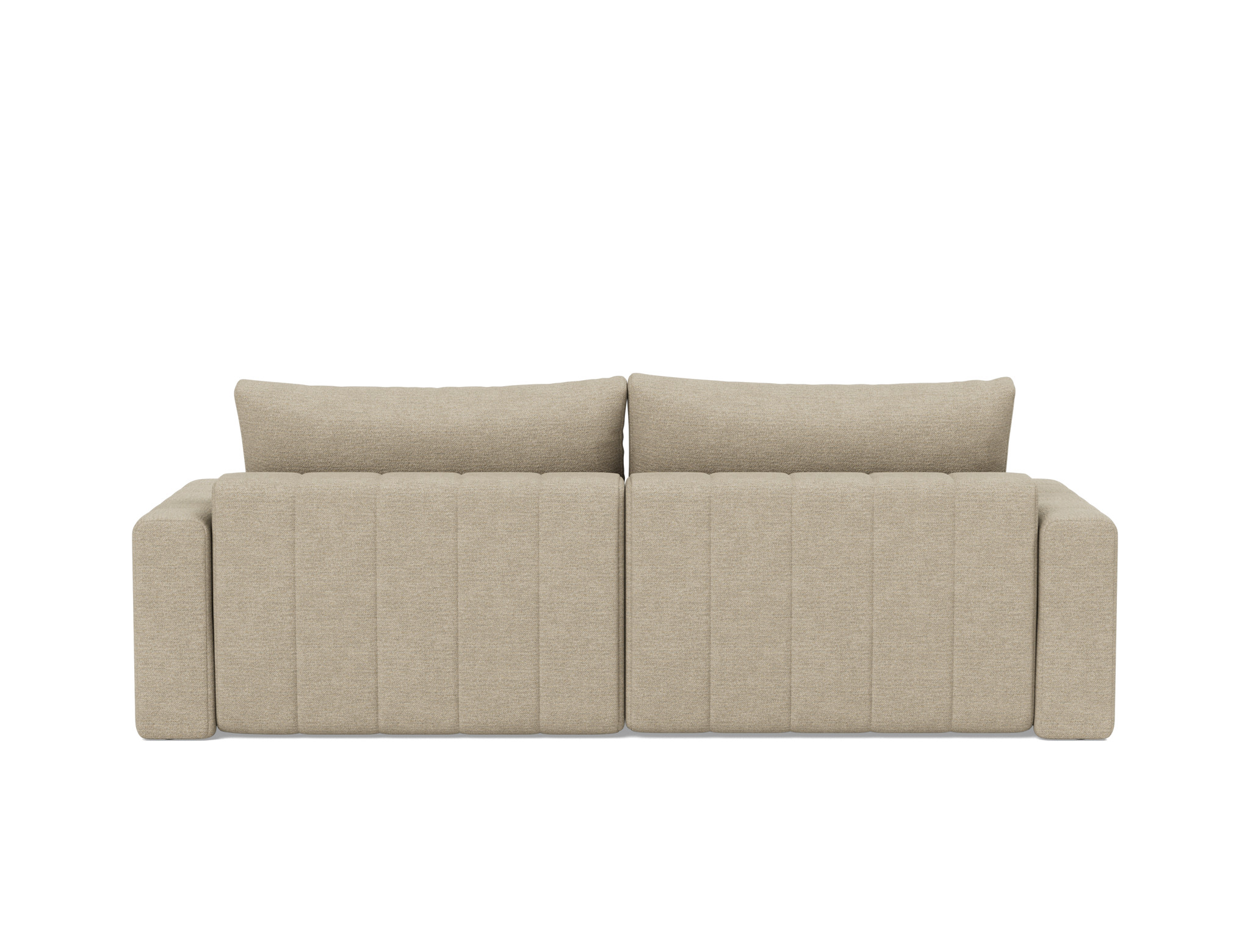 Schlafsofa Akello mit Chaiselongue und Armlehnen Strukturierter Stoff Taura 356-Sand