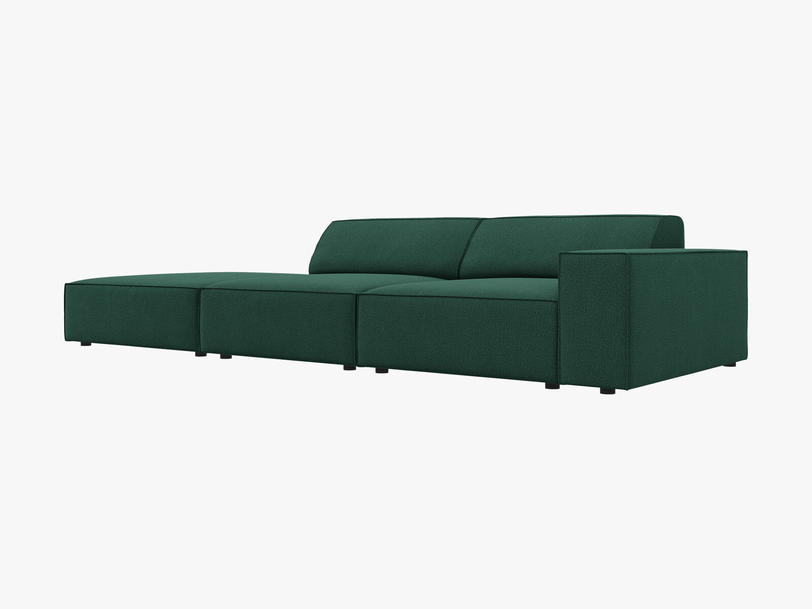Micadoni Sofa Jodie 3-Sitzer Links Strukturierter Stoff Megan Grün