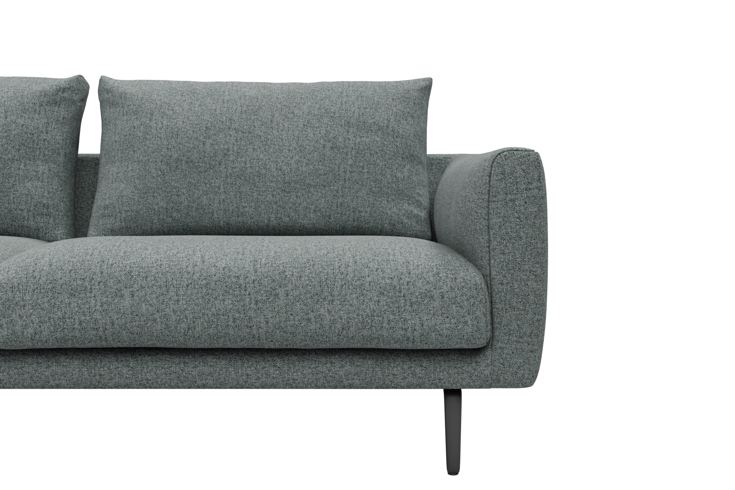 Ecksofa Karl Chaiselongue links mit 2,5-Sitzer Casone-Light-Mixed-Green