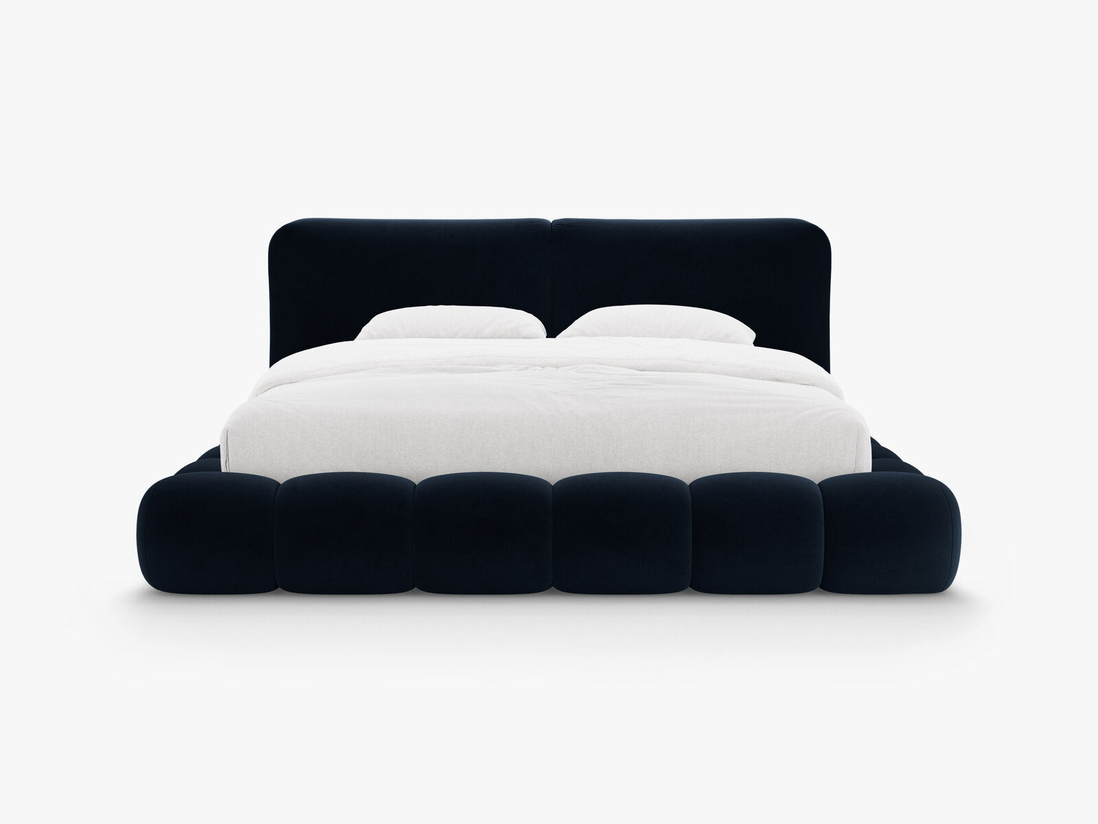 Micadoni Stauraumbett mit Kopfteil Solange Samt Magic Velvet Königsblau 180x200