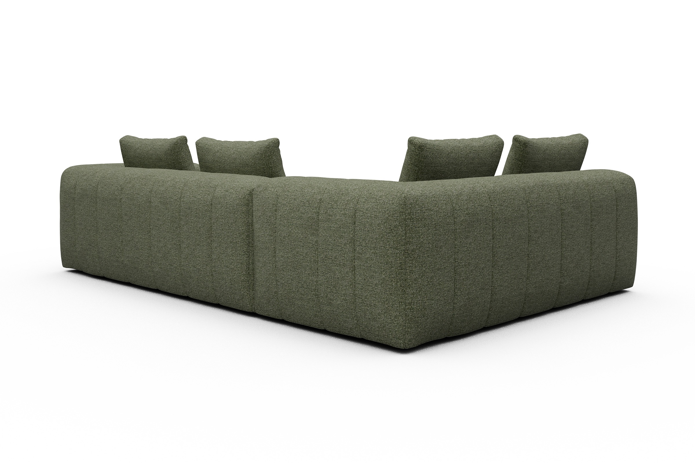 Ecksofa Hugo 2x 2,5-Sitzer Armlehne rechts Carreno-Vivid-Green