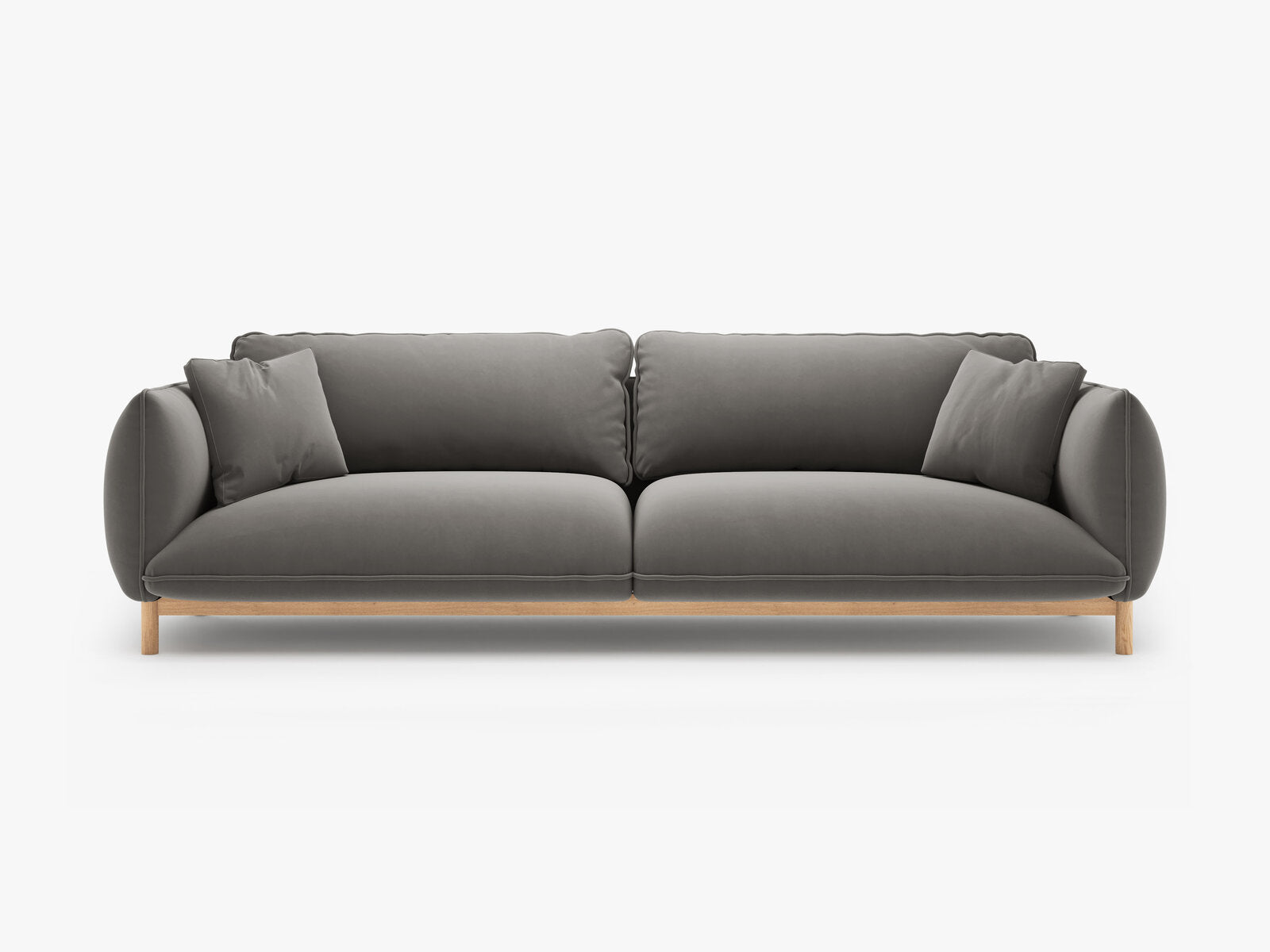 Micadoni Ada Sofa 4-Sitzer Samt Casino Grau